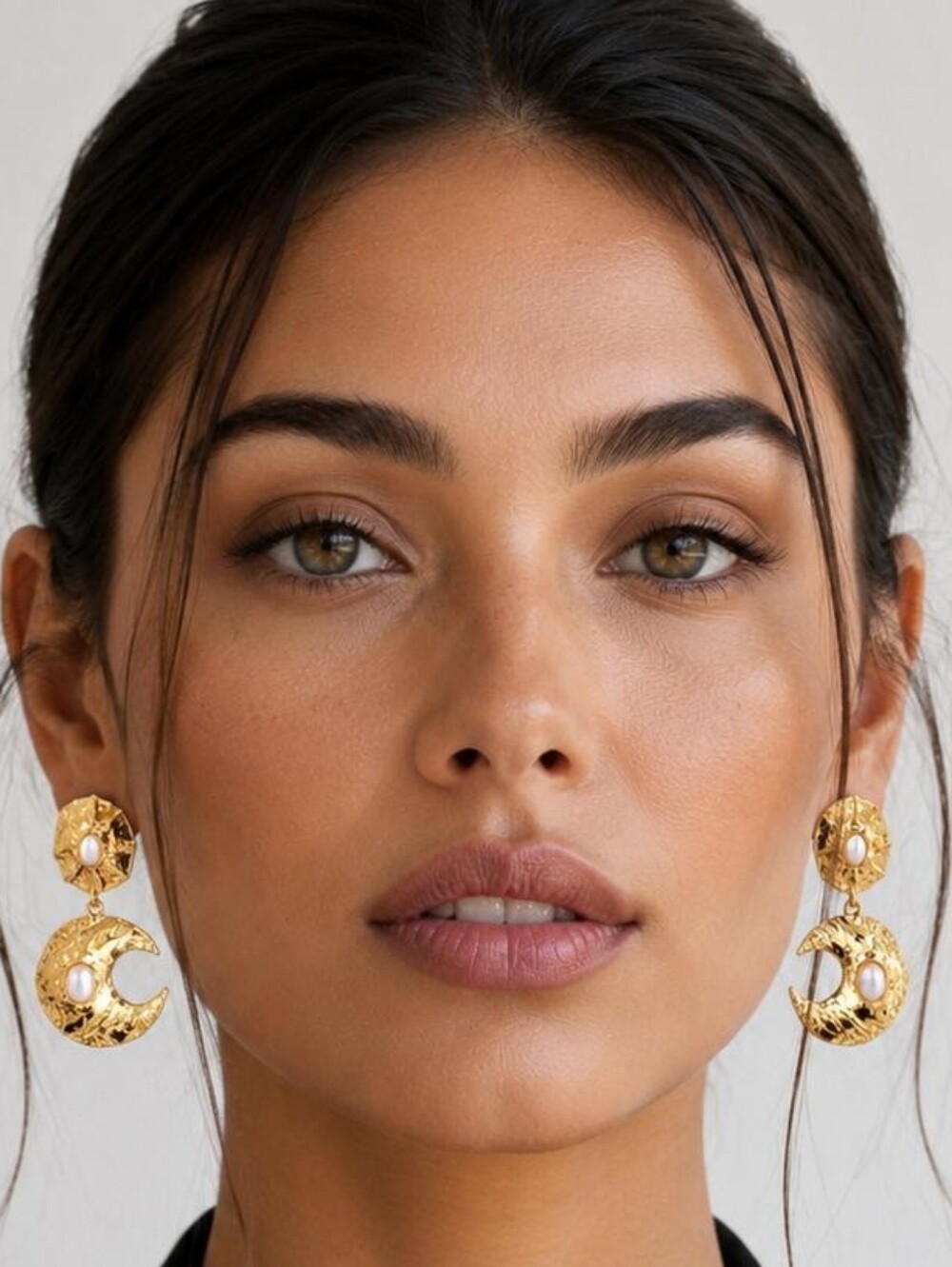 Gold Moon Drop Earrings - Women Jewelry
